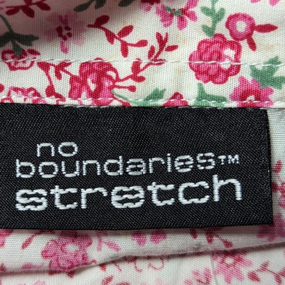NO BOUNDARIES STRETCH Double Zipper Cotton Sleeveless Top White Pink Junior Med - Picture 2 of 13